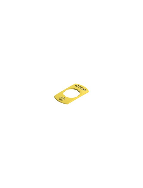 Targhetta rettangolare con foro sagomato 30x60mm, scritta "STOP"