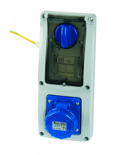PRESE BLOCCATE VERT.IP67 CON PORTAFUS. 2P+T 16A 220V